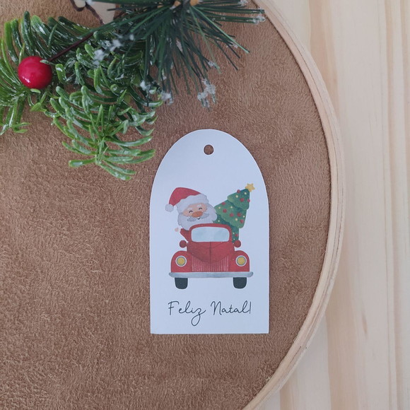 Tag de Natal Aquarelada