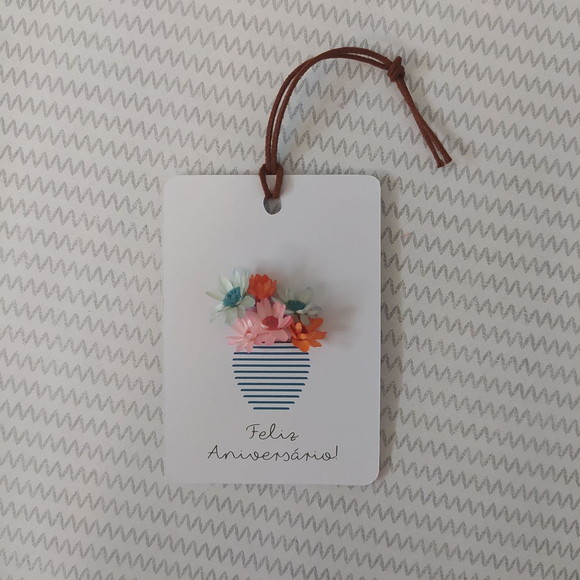 Tag Vaso com Flor Personalizada