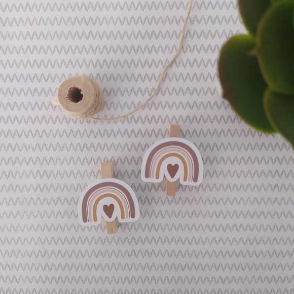 Mini Pregadores Personalizados - Arco Íris Boho
