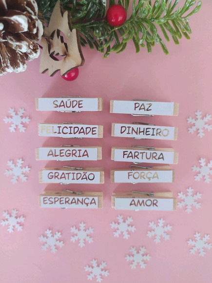 Mini Pregadores Personalizados - Natal | Ano Novo