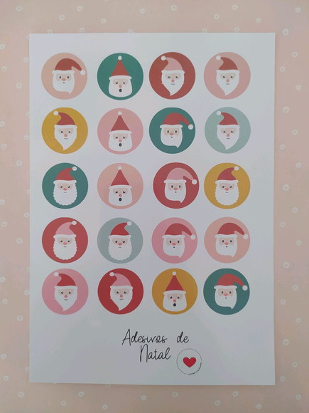 Cartela de Adesivos de Natal - 2 Unidades