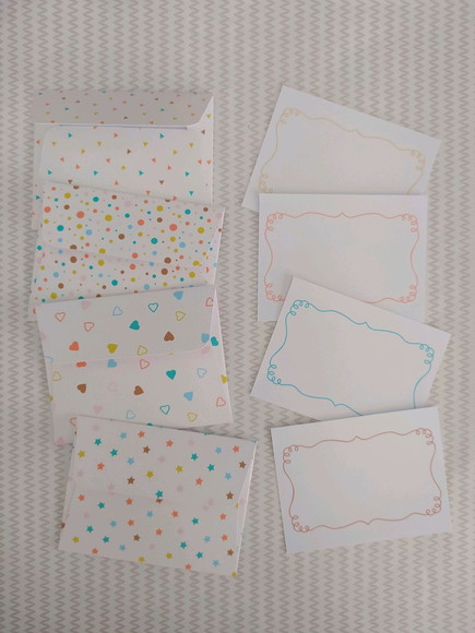 10 Mini Cartões + Envelopes