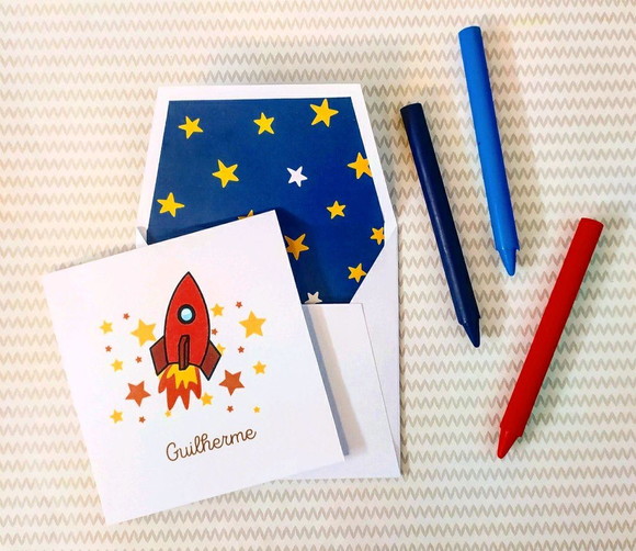 Cartão Infantil - Foguete