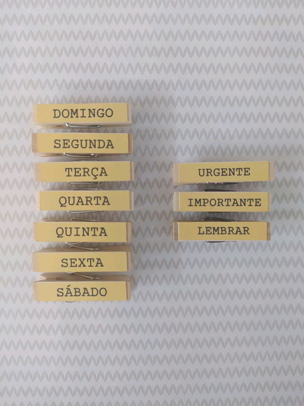 Mini Pregadores Personalizados - Dias da Semana