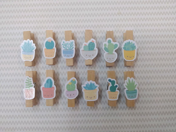 Mini Pregadores Personalizados - Cactos
