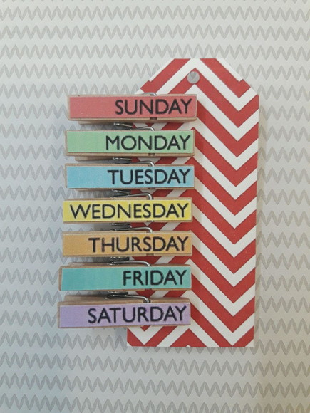 Mini pregadores personalizados - dias da semana