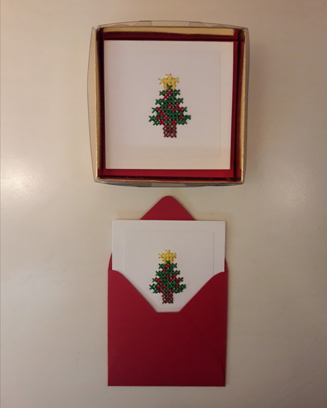 Cartão de Natal Bordado - 5 Unidades