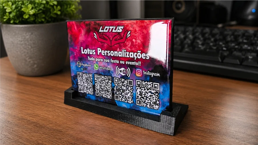 đ DisPlay / Placa Personalizada Resinada com Base - Imagem 4