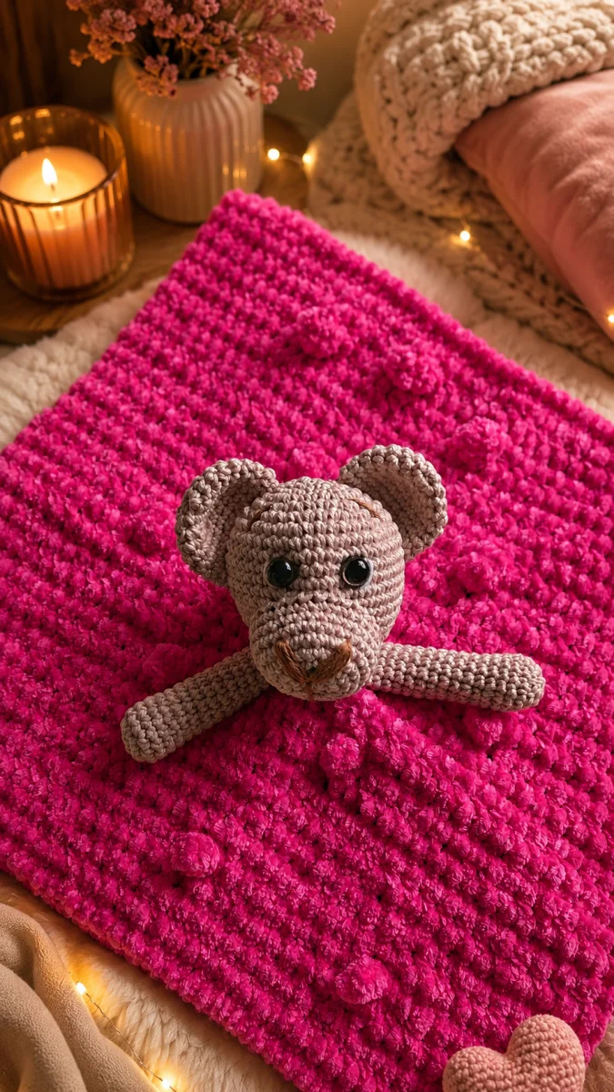 Manta para Bebês Naninha de Apego Pelúcia para Bebê em Crochê Amigurumi Naninha - Imagem 7