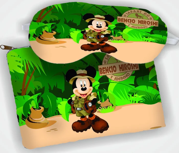 Kit Necessaire e Mascara de Dormir para lembrancinhas Mickey Safari - Imagem 2