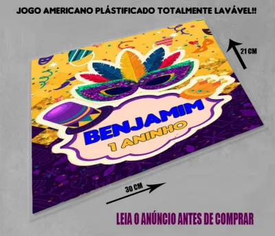 Jogo Americano Plastificado