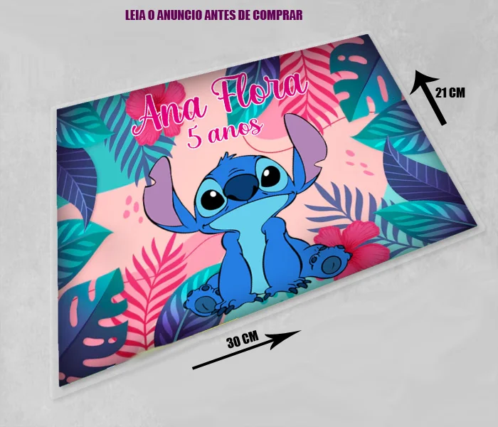 Jogo Americano Sousplat Plastificado personalizado do Sticth - Imagem 2