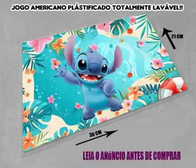 Jogo Americano Sousplat  Plastificado personalizado do Sticth