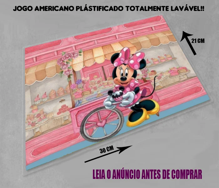 Jogo Americano Sousplat Plastificado personalizado Minnei Confeiteira - Imagem 1
