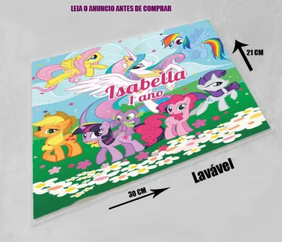 Jogo Americano Sousplat  Plastificado personalizado My Little Pony
