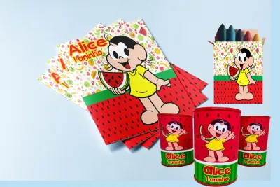 kit revista com Giz e cofrinho