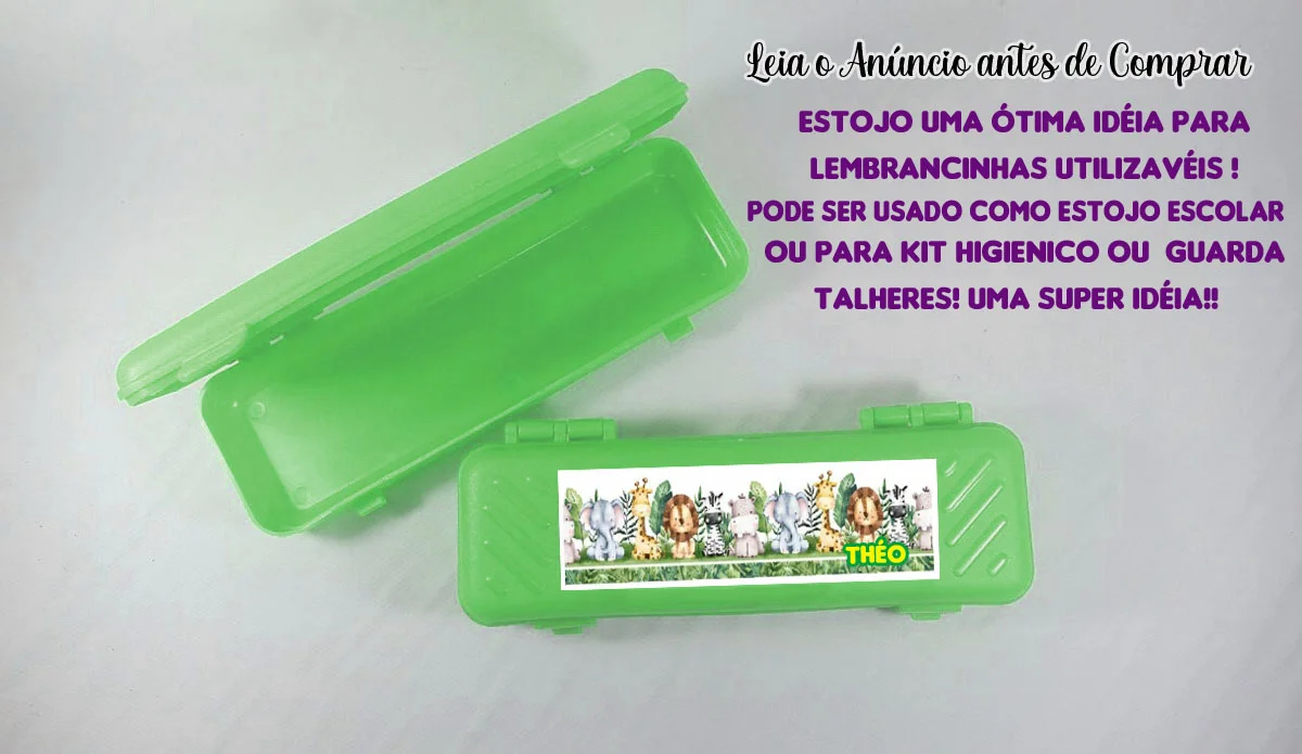 Estojo Plastico Personalizado para lembrancinhas do Safari Baby - Imagem 2