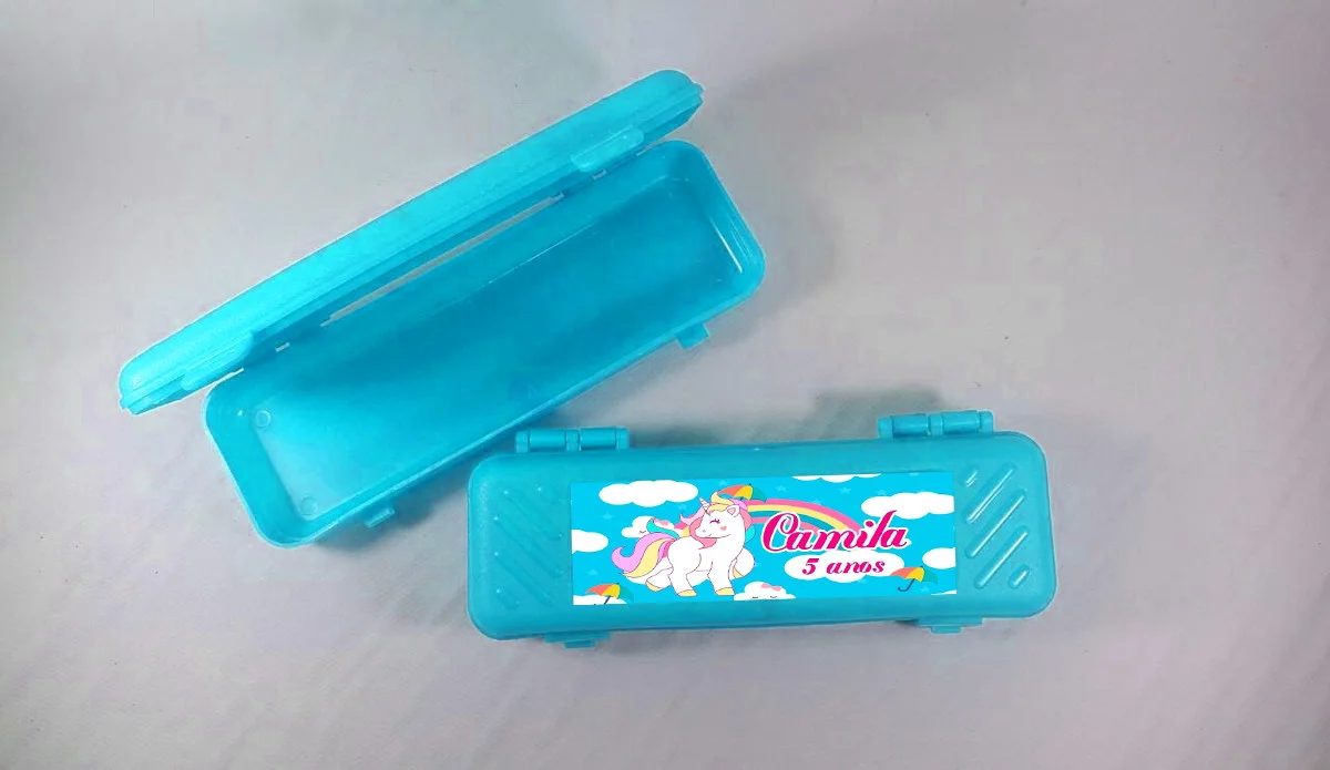 Estojo Plastico Personalizado para lembrancinhas do Unicórnio - Imagem 2