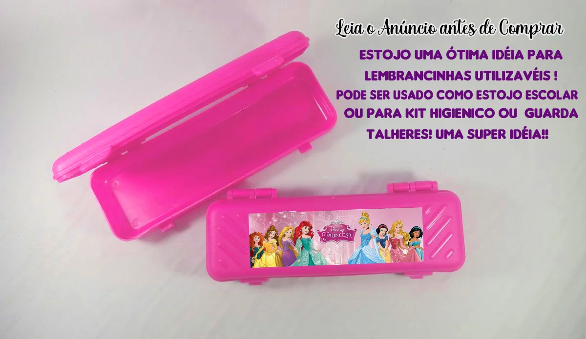 Estojo Plastico Personalizado para lembrancinhas das Princesas - Imagem 3