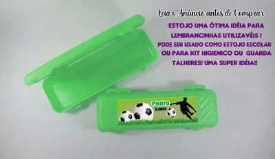 Estojo Plastico Personalizado para lembrancinhas Futebol