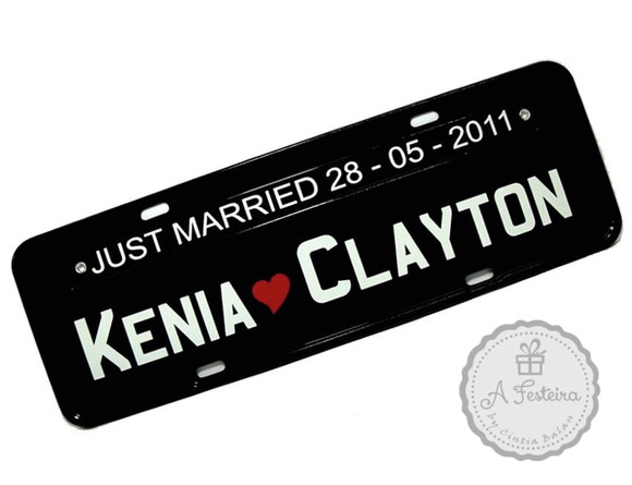 Adesivada Just Married Preto com Branco