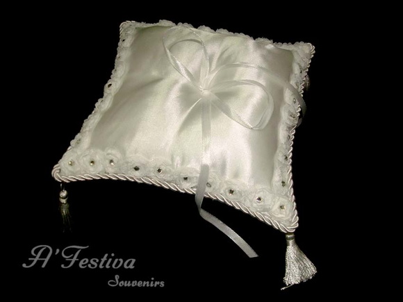 Almofada Porta Alianças Flor Strass