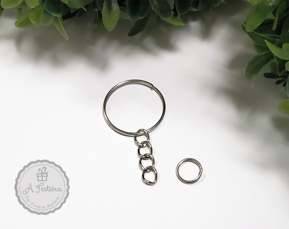 Argola para Chaveiro com Corrente - 100 Unidades