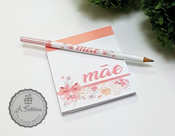 Bloco e Lápis Personalizado Mãe