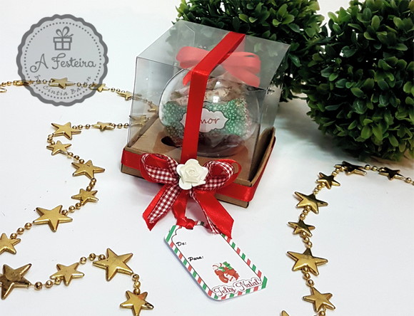Bola de Natal dos Desejos com Flor