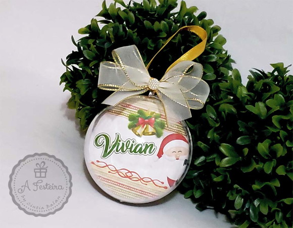 Bola de Natal Personalizada Papai Noel