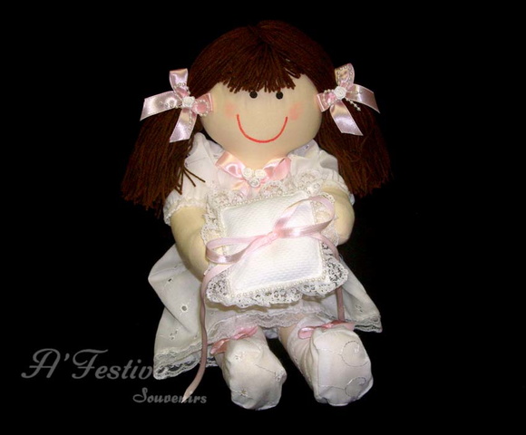 Boneca Porta Alianças Lacinho Rosa