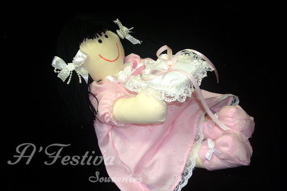 Boneca Porta Alianças Rosa