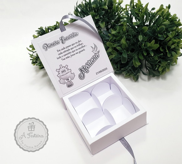 Caixa Cinza para 4 Doces Eucaristia - Imagem 2