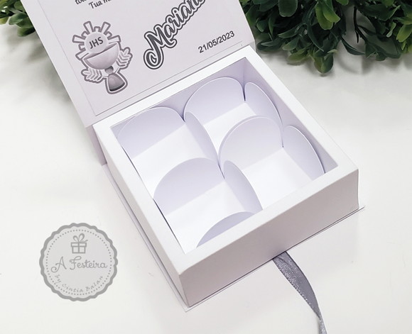 Caixa Cinza para 4 Doces Eucaristia - Imagem 4
