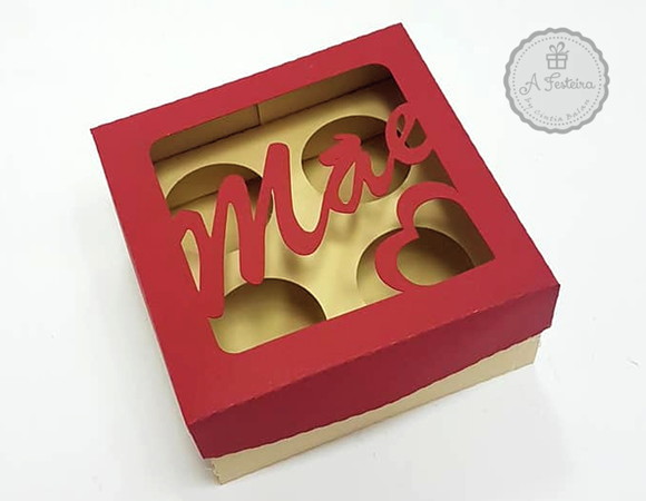 Caixa Para 4 Doces Mãe