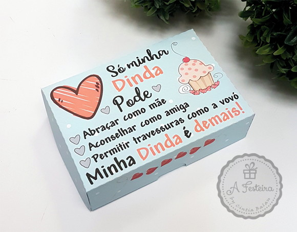 Caixa para 6 Doces "dinda Azul"