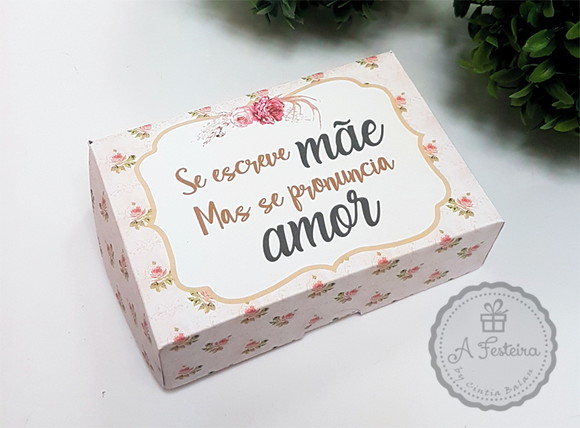 Caixa para 6 Doces "mãe Amor"
