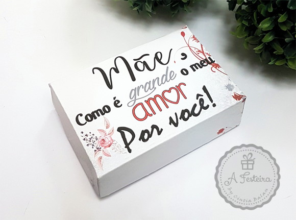 Caixa para 6 Doces "mãe Grande Amor"