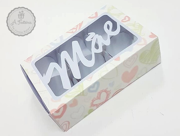 Caixa para 6 Doces Mãe Coração
