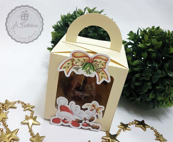 Caixa para Bola de Natal "rena"
