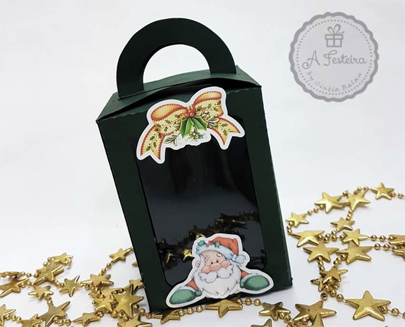 Caixa para Mini Panetone - Papai Noel