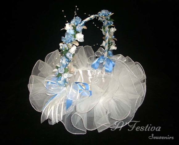 Cesta Babado Azul