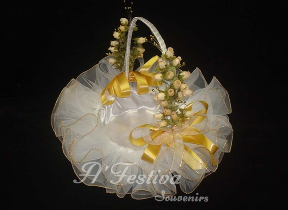 Cesta Babado Dourado