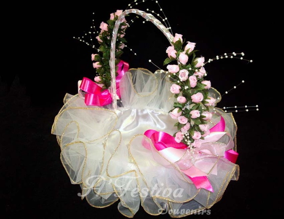 Cesta Babado Rosa