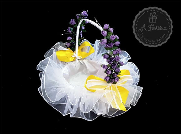 Cesta Florista Babado Branco
