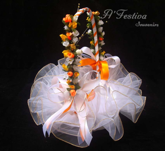 Cesta Florista Babado Cor de Laranja