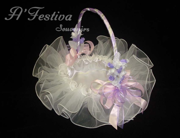 Cesta Florista Folhas Brancas