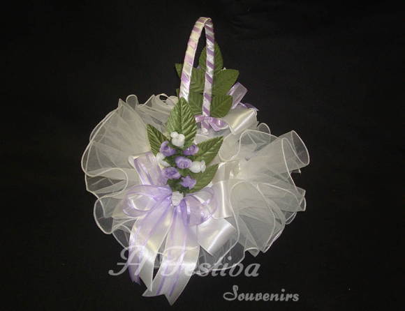 Cesta Florista Folhas Lilás