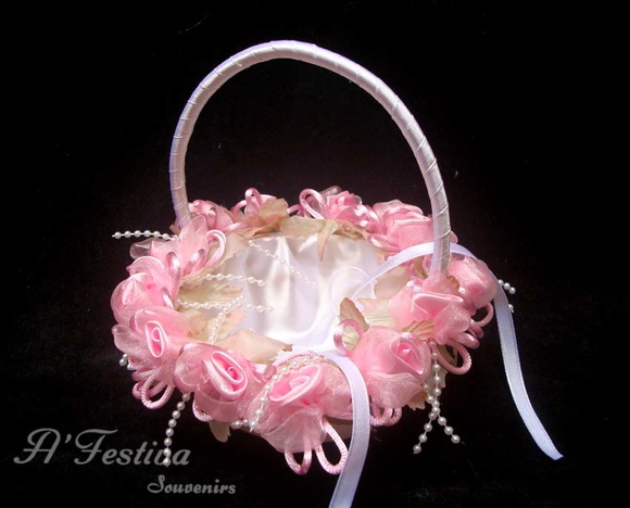 Cestinha Porta Alianças Flora Rosa Menor