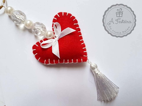 Chaveiro Coração Vermelho com Pingente